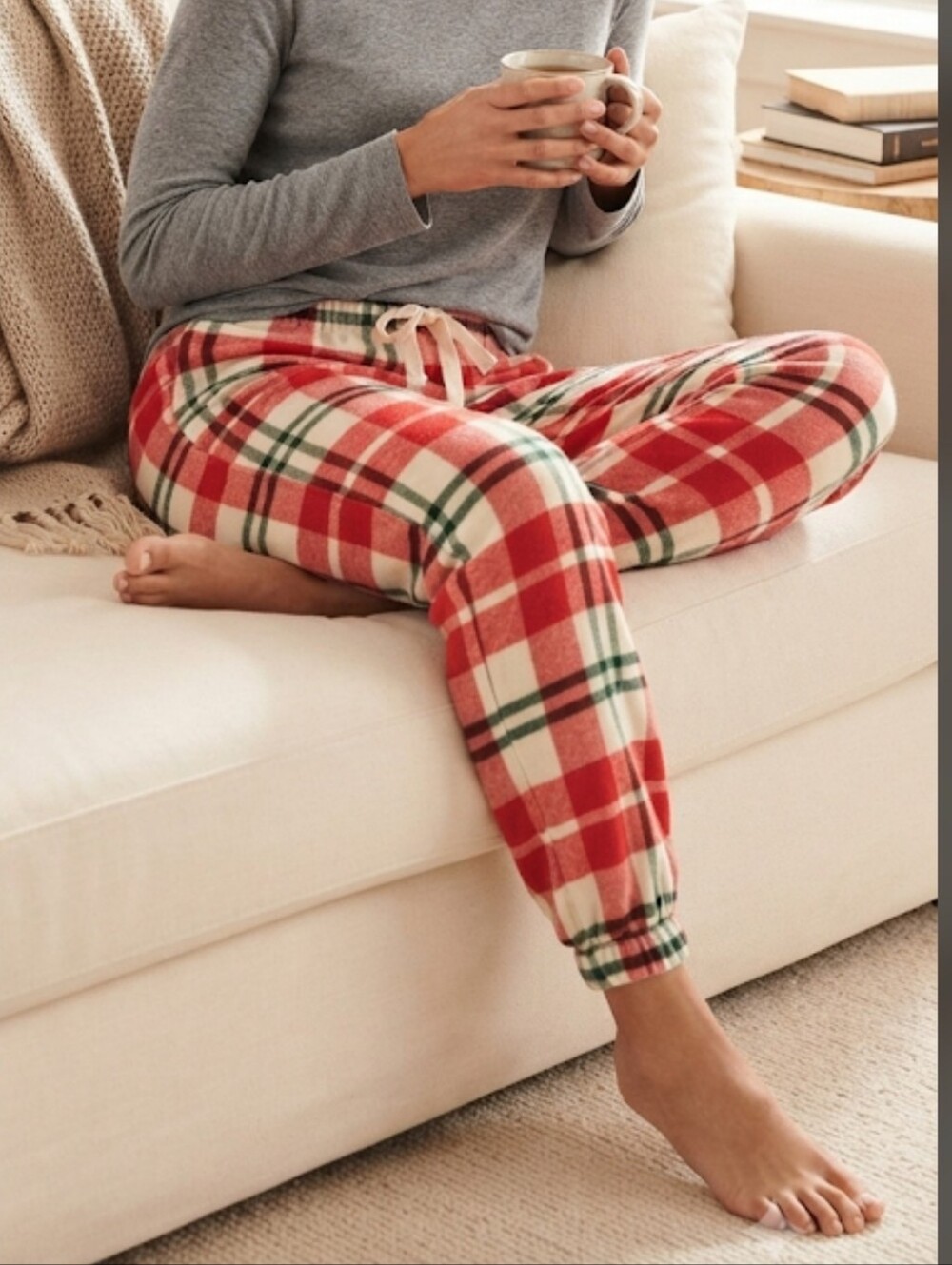 Old Navy Red Green Plaid Flannel Pajama Joggers Size Small